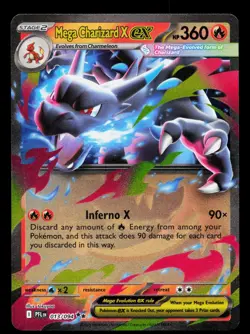 MEGA CHARIZARD X EX 013/094 DOUBLE RARE PHANTASMAL FLAMES POKEMON HOLO LP - Image 1