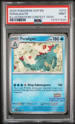 2025 POKEMON SVP EN-SV BLACK STAR PROMO #213 FERALIGATR PSA 9 - Image 1
