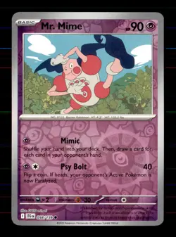 Mr. Mime 058/159 Common Journey Together Pokemon Reverse Holo Near Mint - Image 1