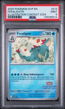 2025 POKEMON SVP EN-SV BLACK STAR PROMO #213 FERALIGATR PSA 9 - Image 1