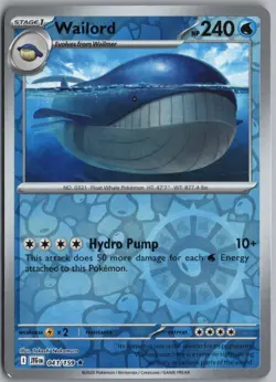 WAILORD 041/159 RARE JOURNEY TOGETHER POKEMON REVERSE HOLO - Image 1