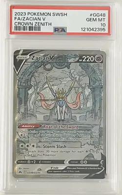 Pokemon SWSH Crown Zenith Zacian V GG48/GG70 PSA 10 - Image 1