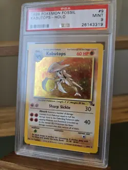Pokemon Kabutops 9/62 Fossil Holo Unlimited PSA 9 Holo Rare WOTC 1999 - Image 1