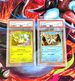 PSA 10 - LEAFEON #170 & Glaceon 171 2025 POKEMON BSP PRISMATIC Tech Sticker Set - Image 1