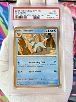 PSA 10 - LEAFEON #170 & Glaceon 171 2025 POKEMON BSP PRISMATIC Tech Sticker Set - Image 5