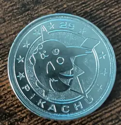 Vintage Pokemon Pikachu Metal Coin #25 2000 Nintendo Wizards - Image 1