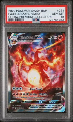2022 POKEMON SWSH BLACK STAR PROMO #261 FULL ART/CHARIZARD VMAX PSA 10 - Image 1