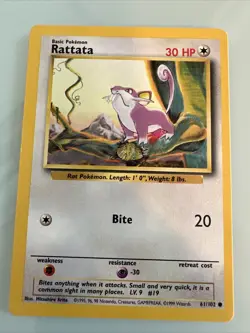 Pokemon TCG - Rattata - Base Set Unlimited - 61/102 Common - Mint - Image 1