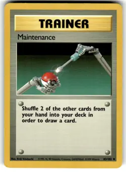Maintenance 83/102 Uncommon Base Set Unlimited Pokemon Lightly Played - Image 1