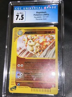 Pokemon TCG Rapidash Aquapolis 31/147 Reverse Holo 1st Edition Rare CGC 7.5 NM+ - Image 1