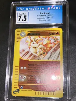 Pokemon TCG Rapidash Aquapolis 31/147 Reverse Holo 1st Edition Rare CGC 7.5 NM+ - Image 3