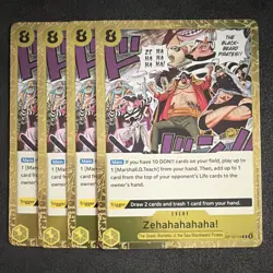 Playset Bandai One Piece TCG Zehahahaha! OP16-116 English Yellow x4 - Image 1