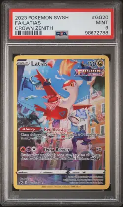 2023 POKEMON SWORD & SHIELD CROWN ZENITH #GG20 FULL ART LATIAS PSA 9 - Image 1