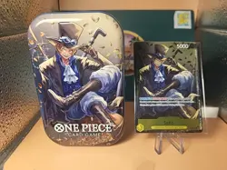 One Piece CCG Tin Promo Card Set Sabo EMPTY TIN / SEALED PROMO CARD / NO PACKS - Image 1