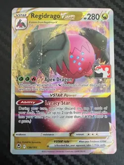 Pokemon TCG Regidrago VSTAR 136/195 Prize Pack Series Stamped Ultra Rare VLP - Image 1