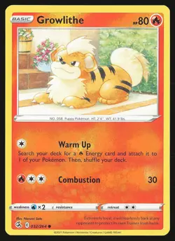 SWSH08: Fusion Strike Growlithe #032/264 Common Pokemon Card - Image 1