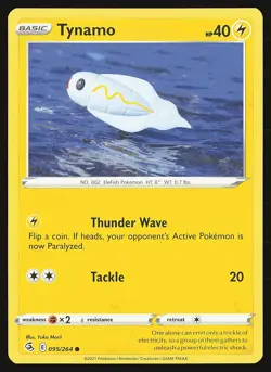 SWSH08: Fusion Strike Tynamo #095/264 Common Pokemon Card - Image 1