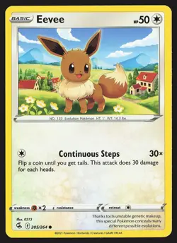 SWSH08: Fusion Strike Eevee #205/264 Common Pokemon Card - Image 1