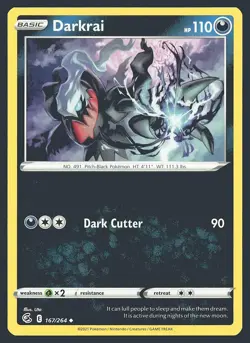 SWSH08: Fusion Strike Darkrai #167/264 Uncommon Pokemon Card - Image 1