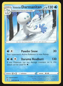 SWSH08: Fusion Strike Galarian Darmanitan #072/264 Uncommon Pokemon Card - Image 1