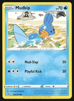 SWSH08: Fusion Strike Mudkip #062/264 Common Pokemon Card - Image 1