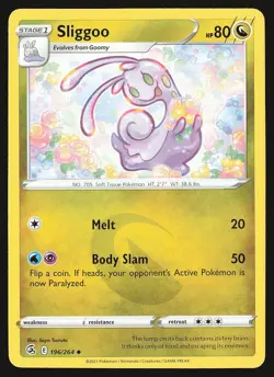 SWSH08: Fusion Strike Sliggoo #196/264 Uncommon Pokemon Card - Image 1