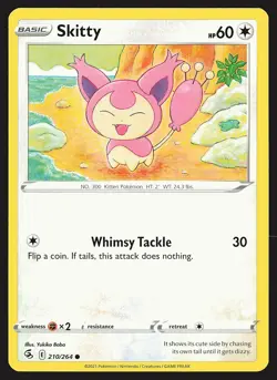 SWSH08: Fusion Strike Skitty #210/264 Common Pokemon Card - Image 1