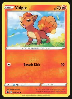 SWSH08: Fusion Strike Vulpix (29) #029/264 Common Pokemon Card - Image 1