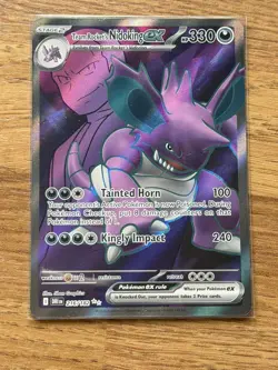 Pokemon TCG Team Rocket's Nidoking EX Ultra Rare Card 216/182, Destined Rivals - Image 1