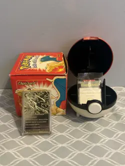 Pokemon 23K Gold Plated Card Complete Red Set w/ Pokeballs & Boxes - Image 2