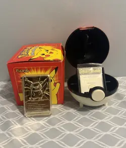 Pokemon 23K Gold Plated Card Complete Red Set w/ Pokeballs & Boxes - Image 4