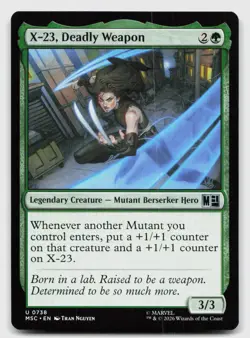 X-23, Deadly Weapon 738 Commander: Marvel Super Heroes Magic: The Gathering NM - Image 1