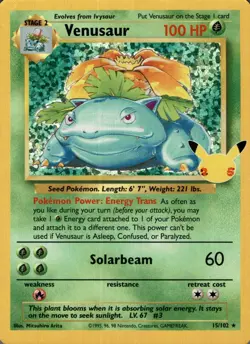 Venusaur 15/102 Celebrations: Classic Collection Pokemon Holo NM - Image 1