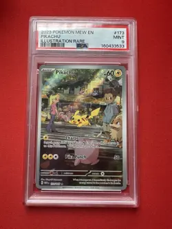 2023 Pokemon TCG 151 Pikachu Illustration Rare #173 PSA 9 MINT - Image 1
