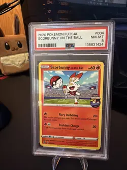 2020 Pokemon Futsal Scorbunny On The Ball PSA 8 - Image 1