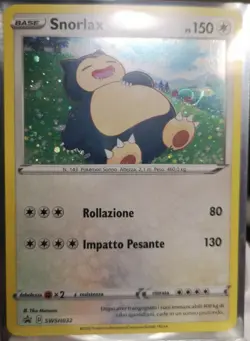 POKEMON Snorlax SWSH032 SWIRL Holo Promo Black Star ITA - Image 1