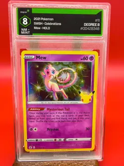 Mew #11 (Pokemon Celebrations Holo Rare 25th Anniversary) Grade 8 NM- MINT - Image 1