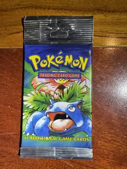 1999 Pokemon Base Set Sealed Booster Pack WOTC Venusaur Art Long Crimp NICE - Image 1