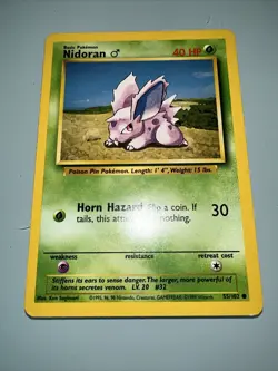 Nidoran Base 55/102 4th Print 1999-2000 Pokemon Card Base Set Common WOTC NM - Image 2