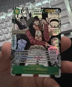Mihawk OP14-119 SEC Manga The Azure Sea's Seven ONE PIECE Card ENGLISH FLAWLESS - Image 1