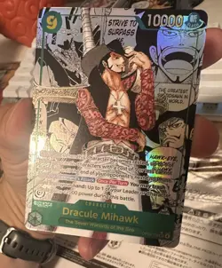 Mihawk OP14-119 SEC Manga The Azure Sea's Seven ONE PIECE Card ENGLISH FLAWLESS - Image 2