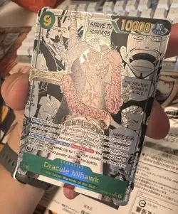 Mihawk OP14-119 SEC Manga The Azure Sea's Seven ONE PIECE Card ENGLISH FLAWLESS - Image 3