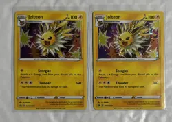 (2) 2021 Pokemon Battle Styles JOLTEON SWSH094 BLACK STAR PROMO COSMOS HOLO RARE - Image 1