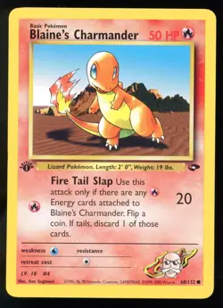 Blaine's Charmander Gym Challenge 60/132 1st Edition Common Pokemon Card WOTC C2 - Image 1