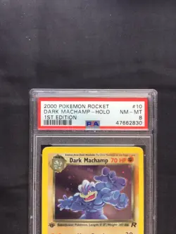 Pokemon Cards: Team Rocket 1st Edition Rare Holo: Dark Machamp 10/82 PSA 8 - Image 3