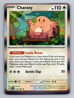Chansey 113/165 Rare 151 Pokemon Holo - Image 1