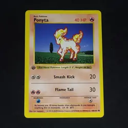 1999 POKEMON 1ST EDITION SHADOWLESS PONYTA WOTC BASE SET #60/102 FIRST NEAR MINT - Image 1