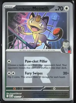 Team Rocket's Meowth (Team Rocket Holo) 161/217 - Pokemon Ascended Heroes - NM - Image 1