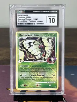 Pokemon TCG CGC GEM MINT 10 Butterfree FB 17/147 Supreme Victors Crosshatch Holo - Image 1