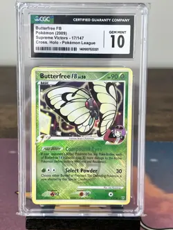 Pokemon TCG CGC GEM MINT 10 Butterfree FB 17/147 Supreme Victors Crosshatch Holo - Image 3